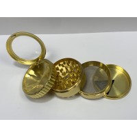 Champ-High Gold 4Pc Grinder With Magnifying Glass