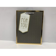 For You Dark Silver & Gold Gift Bag