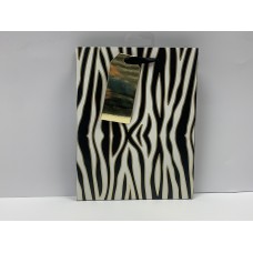 White & Black Gold Trimmed Zebra Print Gift Bag