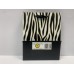 White & Black Gold Trimmed Zebra Print Gift Bag