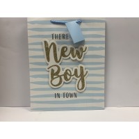 Blue & White New Boy Gift Bag 
