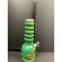 Green & Gold Large Top Artisan Glass Bong