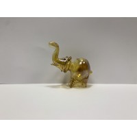 Gold Elephant Shaped Ornamental Glass Pipe