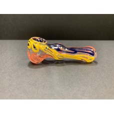 Yellow, Red & Blue Glass Pipe